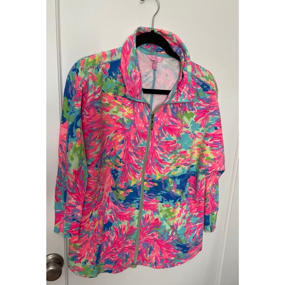 Lilly Pulitzer EUC Vibrant Colors Dee Dee Swing Jacket- Palm Beach Coral Size S - Picture 3 of 7